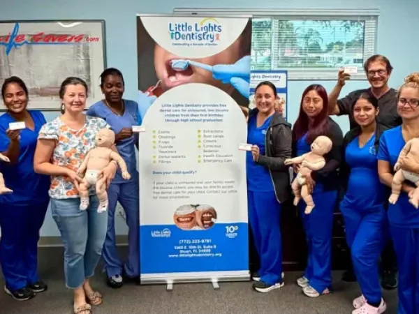Dentist staff CPR certification group.